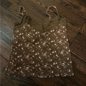 Bluenotes Brown Floral Tank